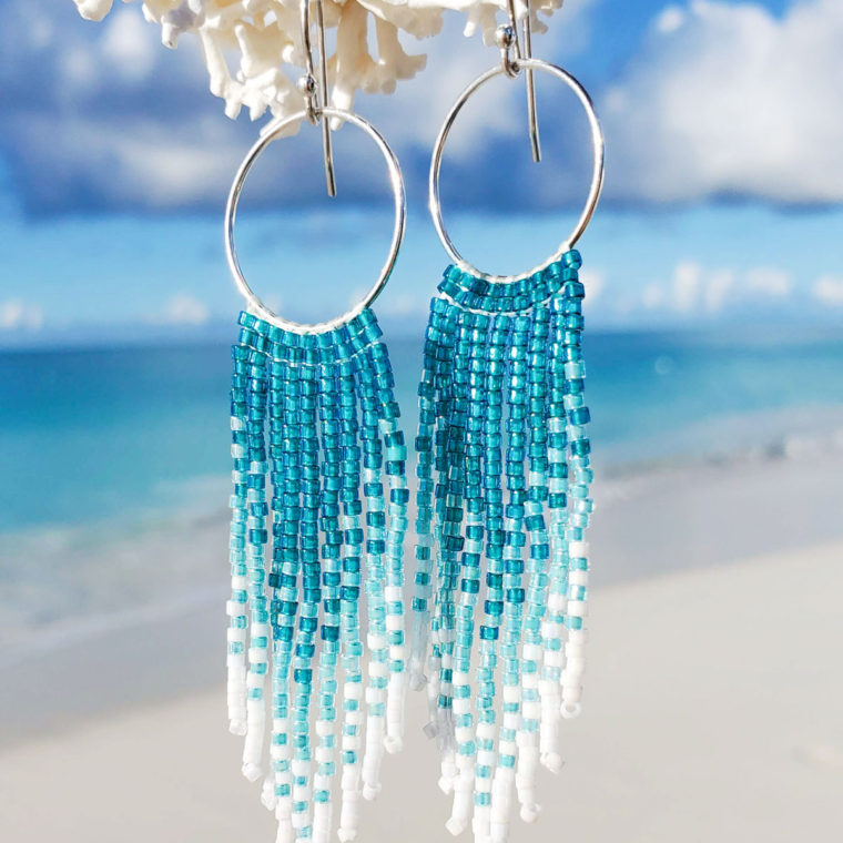 Beaded Earrings In Turquoise Waters