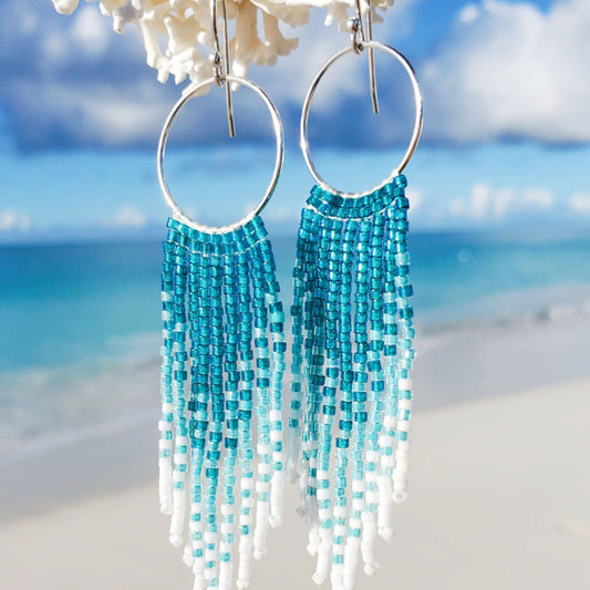 Beaded Earrings In Turquoise Waters