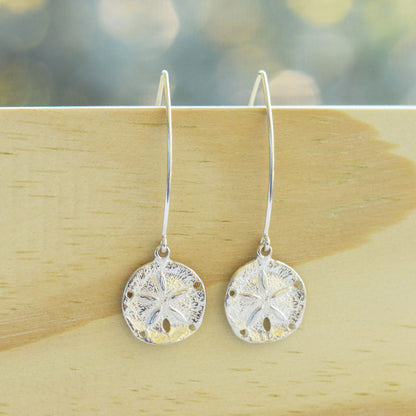 Sand Dollar Long Drop Earrings