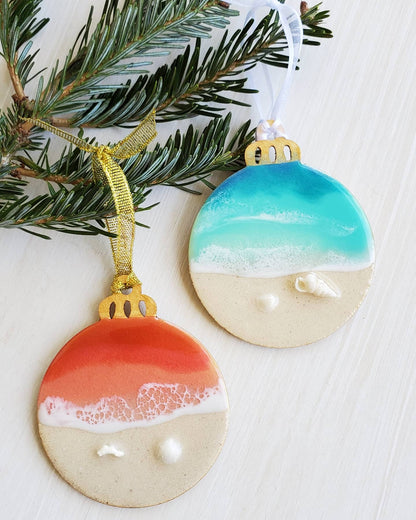 Sunset Beach Art Ornament