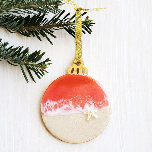 Sunset Beach Art Ornament