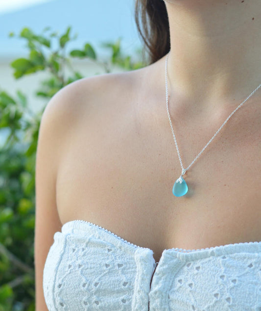 Sea Glass and Mermaid Tails Necklace