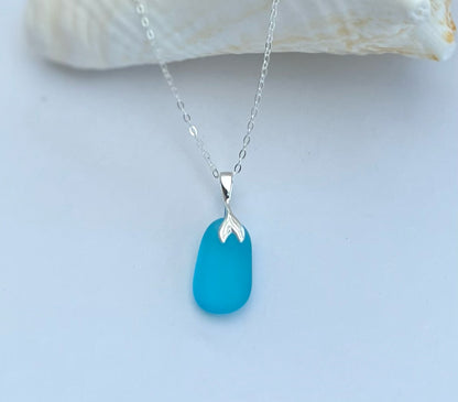 Sea Glass and Mermaid Tails Necklace