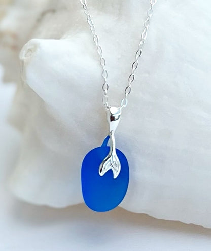 Sea Glass and Mermaid Tails Necklace